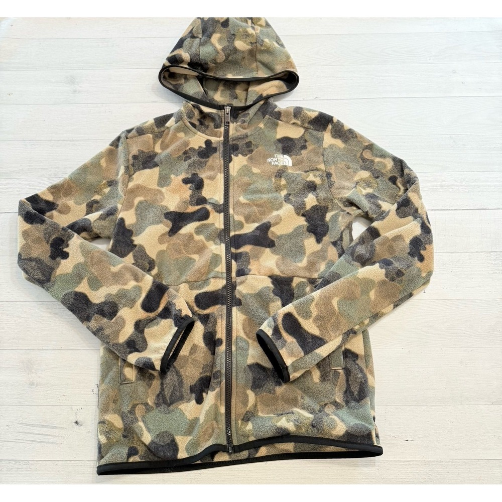 The North Face kids‎ camo fleece zip up jacket XL 14/16
